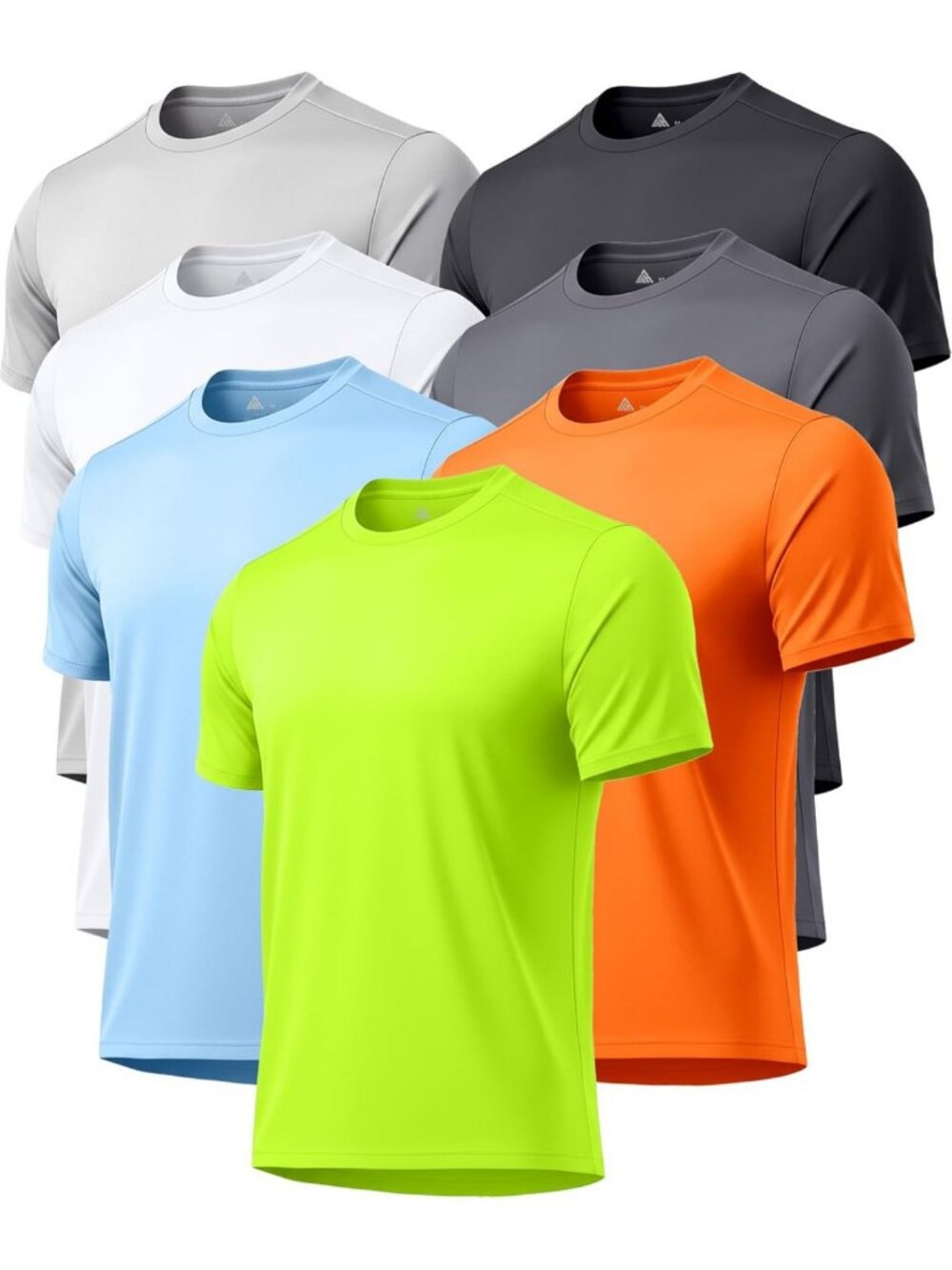 7 Pack Men's Athletic T-Shirts UPF 50+ Sun Protection Fast Dry Moisture Wicking
